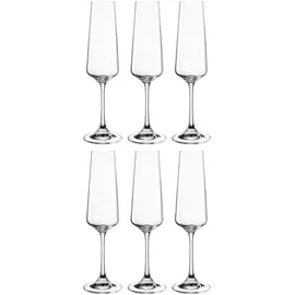 LEONARDO Paladino Sekt-Gläser, 6er Set, Spülmaschinenfeste Prosecco-Kelche Mit Gezogenem Stiel, Champagner-Gläser, 220 ml, 066309