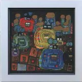 Kunstdruck HUNDERTWASSER (BH 61x61 cm) - bunt - BH 61x61 cm