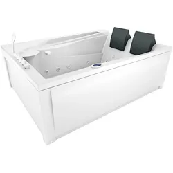 AcquaVapore Whirlpool Pool Badewanne Eckwanne Wanne W12H-C 180x135cm passive Schlauch-Reinigung