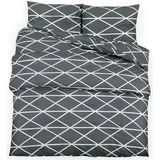 vidaXL Bettwäsche-Set Grau 200x200 cm Baumwolle