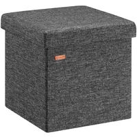 DEUBA casaria® Hocker mit Stauraum Faltbar Deckel Gepolstert 38x38cm Schlafzimmer Wohnzimmer Flur Sitzhocker Fußhocker Polsterhocker