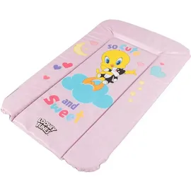 tataway Looney Tunes Wickeltisch, Matratze, weicher Wickeltisch für Jungen und Mädchen mit Titti- und Silvestro-Grafiken, Maße 73 x 48,5 x 3 cm