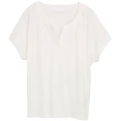 TOM TAILOR Damen T-Shirt mit Falten-Details, weiß, Uni, Gr. XXL