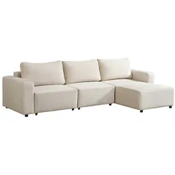 Home Deluxe GmbH HOME DELUXE Modulares Schlafsofa VINA L, Beige - inkl. Stauraum | Cordsofa, Sofa mit Schlaffunktion, Couch