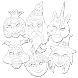 URSUS Transparentpapier Ursus Blanko Masken Märchen mit 3D Effekt 6 Stück