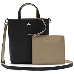 LACOSTE Damen Handtasche - ANNA Vertical Shopping Bag, Wendetasche, Two Tone, 29x22x10cm (HxBxT) Schwarz/Beige