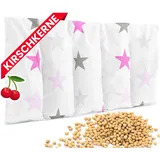 Amilian Kirschkernkissen 55 x 20 cm Wärmekissen Mikrowelle Körnerkissen Kirschkernsack Kirschkern Kissen für Kinder Erwachsene ideal als Massagekissen Kältekissen Sternchen Groß Rosa