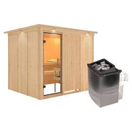 Karibu Gobin inkl. 9 kW Ofen + int. Steuerung + Dachkranz