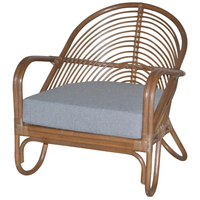 Rattansessel braun mit Kissen Armlehnsessel Relaxsessel Rattan Lounge
