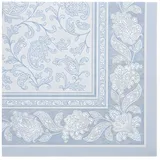 Papstar Servietten "ROYAL Collection" 1/4-Falz 40 cm x 40 cm arktikblau `Ornaments`