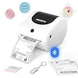 MUNBYN Bluetooth Etikettendrucker DHL 4x6 Thermodrucker Labeldrucker Label Printer für Shopify Zalando Amazon Etsy DHL FedEx UPS, Weiß