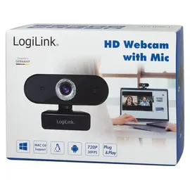 Logilink UA0368 HD-Webcam Klemm-Halterung, Mikrofon