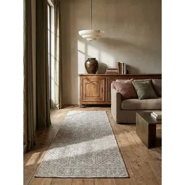 KADIMA DESIGN Teppich recycelt waschbar | Ethno-Geometrisches Design | Bouclé-Struktur & pflegeleicht, | 58x230cm