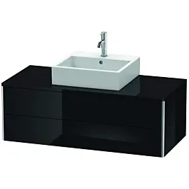 Duravit XSquare Waschtischunterschrank, 2 Schubkästen, schwarz hochglanz