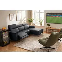 OTTO home Ecksofa OTTO HOME "LUND, L-Form, 261cm, man. o. elektr. Relaxfunktion (mit USB-A)", schwarz, B:261cm H:97cm T:179cm, Echtleder 100% Echtleder;Kunstleder 100% Polyurethan, Sofas, Ecksofa, und Kopfteilverstellung