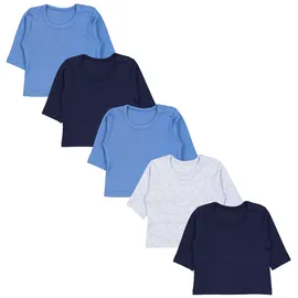 TupTam Baby Jungen Langarmshirt 5er Set, Farbe: Blau grau mix uni), Größe: 98 - 98