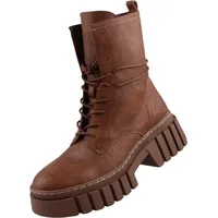 Dockers by Gerli Damen Plateau Stiefeletten Braun - Braun