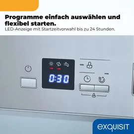 Exquisit EGSP56312-EB-030E Einbau-Geschirrspüler (teilintegrierbar, 598 mm, Silber)