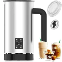 Avilia Elektrischer Milchaufschäumer mit Cappuccino-Funktion, leise 550 W, antihaftbeschichtet, abnehmbarer Boden, für Gourmet-Kaffee zu Hause, Fassungsvermögen 150 ml/300 ml, aus Edelstahl