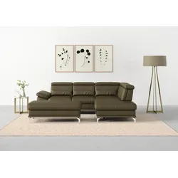 Hocker SIT & MORE "Cabrio", grün (olive), B:133cm H:48cm T:72cm, Hocker