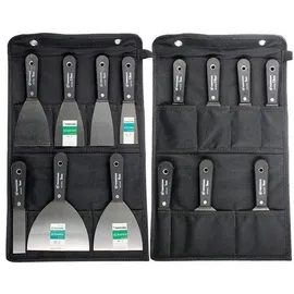 luxuskollektion Spachtelset 7-teilig rostfreie Klingen schwarze Tasche