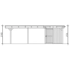 SKANHOLZ Carport Emsland 6,13 x 8,46 m unbehandelt mit Abstellraum