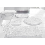 my home Badematte Sanremo, Badvorleger, Badezimmer Teppich, sehr weich, Höhe 30 mm, rutschhemmend beschichtet, fußbodenheizungsgeeignet, schnell trocknend, Polyester, rund, Badteppich, unifarben, rechteckig, rund & als 3-tlg. Set erhältlich weiß rund | Ø 100 cm x 30 mm
