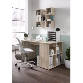 FMD Schreibtisch mit 4 seitlichen Fächern