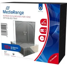 MediaRange CD-Leerbox Slim 10er-Pack transperant / schwarz