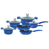 northix Blau Topf-Set 6-tlg. Kochtopf + Stielkasserolle + Bratpfanne