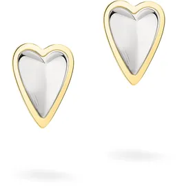 Liebeskind Berlin Ohrstecker Metal Heart Bicolor Gold/Silber 1,5 cm