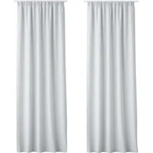 JEMIDI 2x Vorhang blickdicht 140x250cm - 2er Set Gardine mit Kräuselband Universalband - 100% Polyester Schal lang für Wohnzimmer Schlafzimmer - weiß