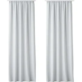 JEMIDI 2x Vorhang blickdicht 140x250cm - 2er Set Gardine mit Kräuselband Universalband - 100% Polyester Schal lang für Wohnzimmer Schlafzimmer - weiß