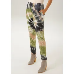 Schlupfhose, mit Batikdruck - jedes Teil ein Unikat, Gr. 48 - N-Gr, sand-hellbraun-moosgrün-schwarz, , 81364338-48 N-Gr