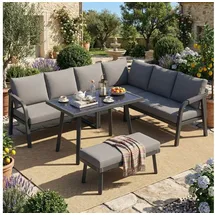 Okwish Gartenlounge-Set 8-tlg. grau