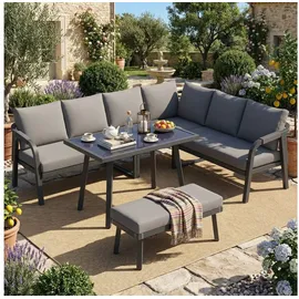 Okwish Gartenlounge-Set 8-tlg. grau
