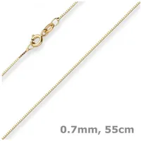 Schmuck Krone Goldkette 0,7mm Veneziakette aus 585 Gelbgold 55cm, Gold 585 goldfarben