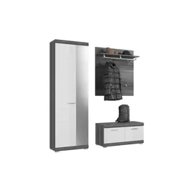 VCM Scout Garderoben-Set 167 x 197 x 40 cm grau