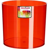Kadax Blumentopf aus Kunststoff, Topf, rund, transparent, 13 cm, Rot