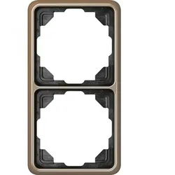 Jung Einbaurahmen 2-fach go/brz glänzend Metall CD / CD 500 CD 582 GB für GEB-K