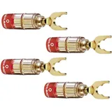 Oehlbach 3023 Lautsprecher-Steckverbinder Stecker, gerade Gold 4St.