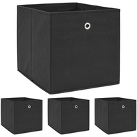 Dune Design 4er Set Aufbewahrungsbox für Kallax Regal 33x38x33 mit Öse Faltbox Schwarz