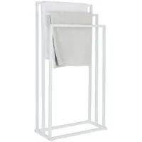 Relaxdays Handtuchständer 3 Stangen Metall, Weiß