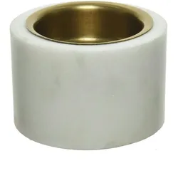 Teelichthalter Marmor Kerzenständer f. Teelichter o. LED Teelichter H: 4cm weiß