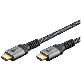goobay HDMI-Kabel 2.1 3 m Grau/Schwarz/Silber