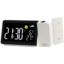 Infactory Funk-Wetterstation mit Projektionswecker, Außensensor, USB-Port, weiß
