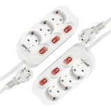 2er-Set 3-fach Steckerleisten, einzeln abschaltbar, bis 3.680 Watt