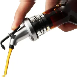 layba Ausgießer für Flaschen Silber Matt mit Verschlusskappe aus Kunststoff in 10er Set