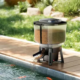 Wiltec SunSun CFF-212 Fischfutterautomat, programmierbarer Futterspender mit 12 Liter Behälter für 1 bis 6 Fütterungen pro Tag