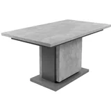 byLIVING Esstisch Anthrazit, Grau Beton-Optik rechteckig, Säule, 80x75x140 cm oder 160-215 cm